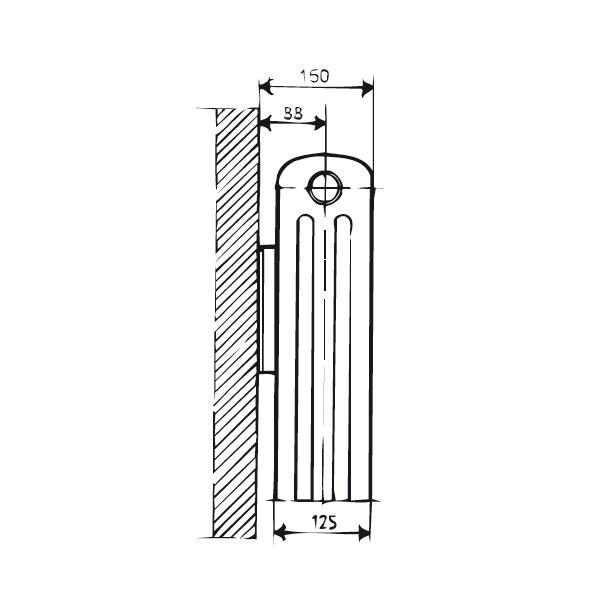 Lenhovda Sektionsradiator Duplex 500 mm