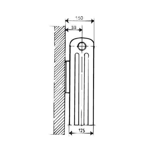 Lenhovda Sektionsradiator Duplex 990 mm